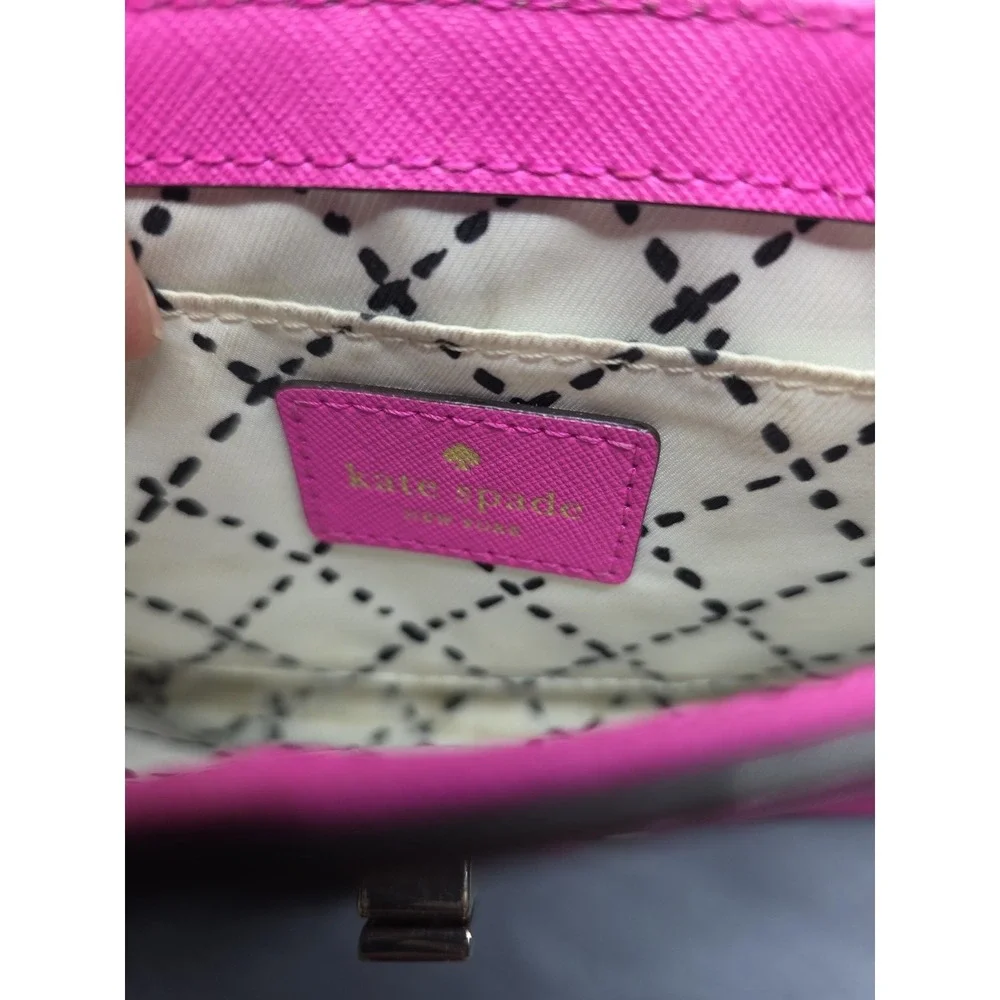 Kate Spade Newbury Lane Sally Crossbody Bag Hot Pink Saffiano Leather EUC!